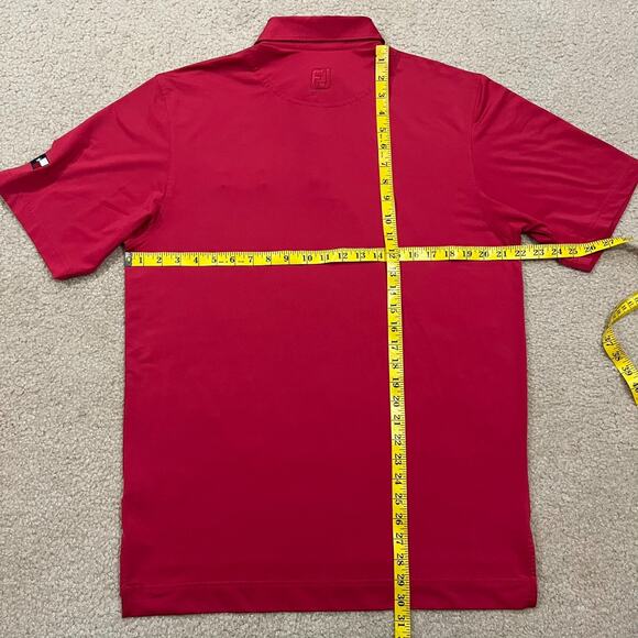 FJ FootJoy Mens Sugar Creek CC Red Polo Shirt Size Medium - Picture 5 of 5
